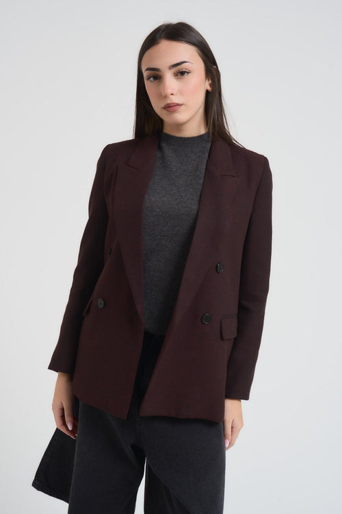Giacca donna doppiopetto bordeaux - 2