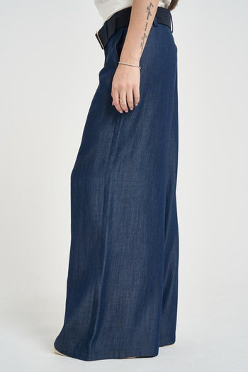 Pantalone donna Chambray in denim scuro - 3