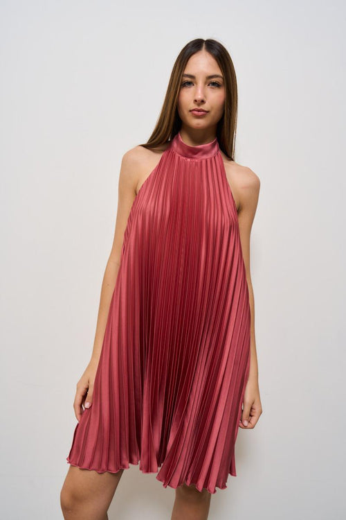 Abito donna plissé rosa fard - 2