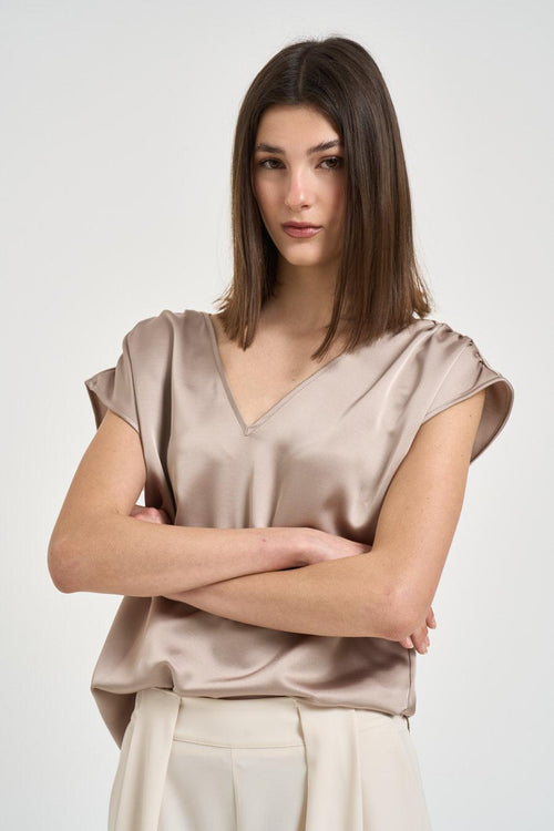 Blusa donna satinata rosa