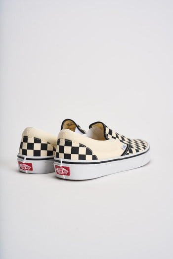 Sneakers uomo Classic slip-on scacchi panna e nera - 7