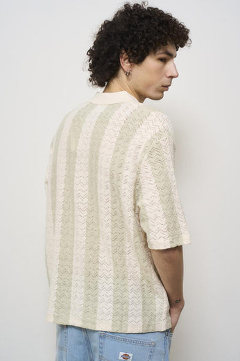 Men's striped perforated polo shirt - 6