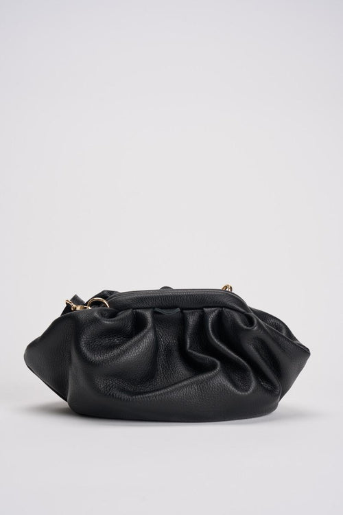 Borsa donna in pelle martellata nera