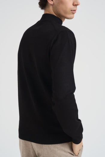 Maglia uomo mezzo collo nera - 5
