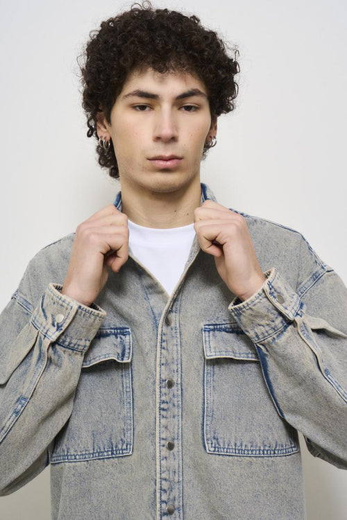 Camicia uomo in denim vintage - 2