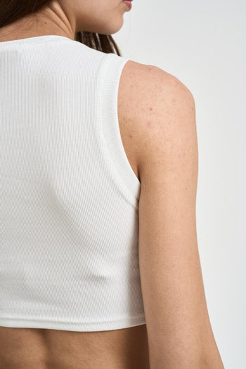 Top donna a costine bianco - 3