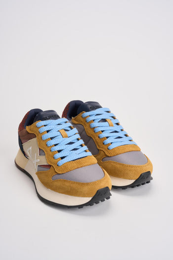 Sneakers uomo in suede e pelle multicolor - 3