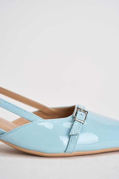 Slingback donna in vernice celeste - 2