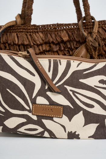 Borsa donna a mano in rafia marrone - 6