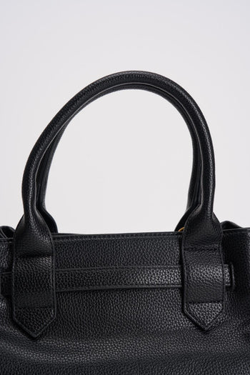 Borsa donna in ecopelle martellata nera - 6