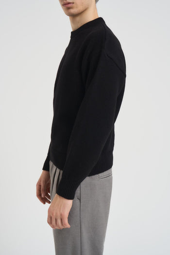 Maglia uomo nera girocollo - 3