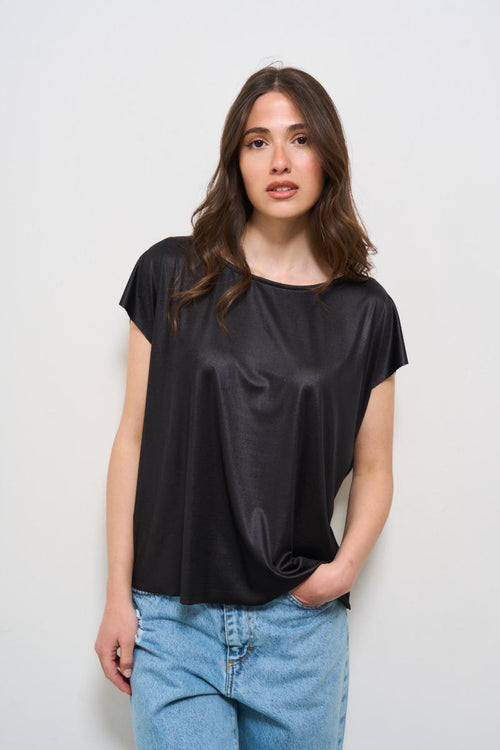T-shirt donna girocollo nera