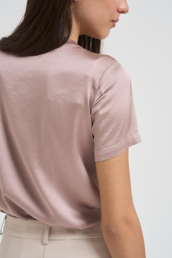 T-shirt donna girocollo rosa - 5