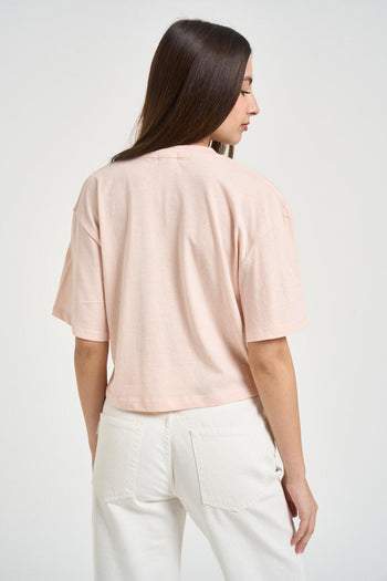 T-shirt donna cropped rosa chiaro - 3