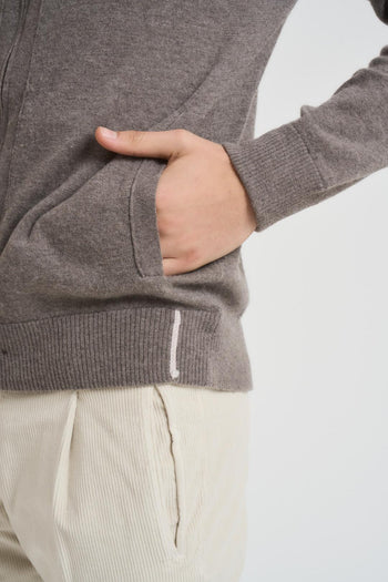 Maglia uomo con cappuccio tortora - 4