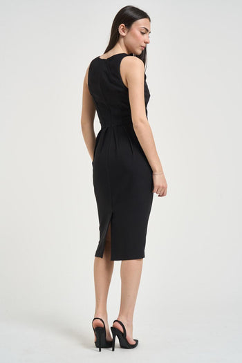 Abito donna midi nero - 4