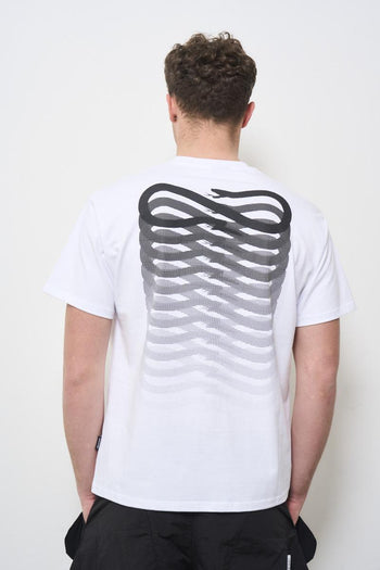 T-shirt uomo girocollo bianca con stampa nera - 4