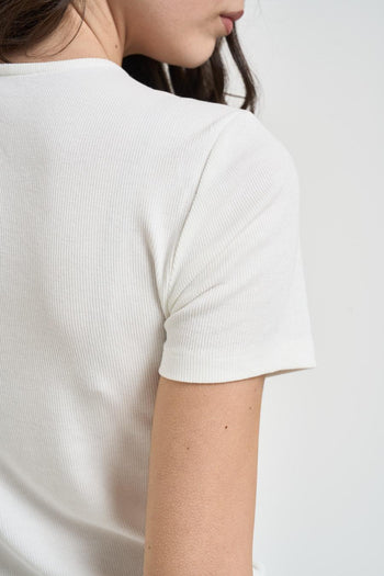 T-shirt donna con doppio laccetto bianca - 4