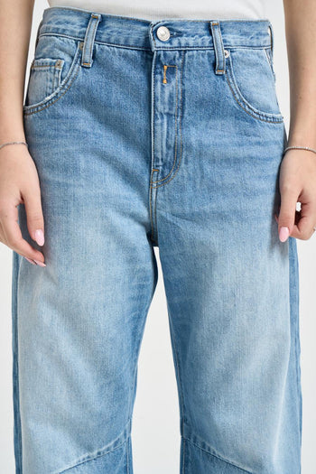 Jeans donna barrel Janie in denim chiaro - 6