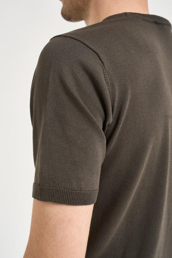 T-shirt uomo in maglia verde militare - 5