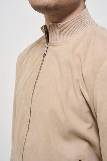 Men's sand suede jacket - 4