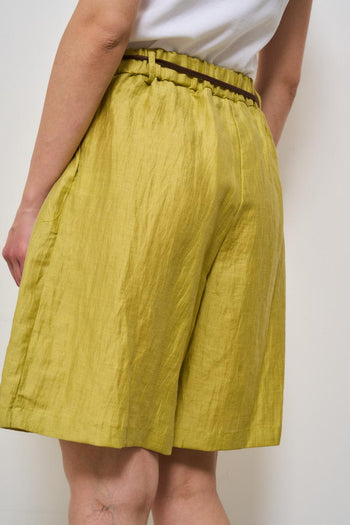 Bermuda donna verde lime con cintura - 5