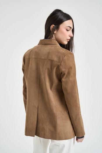 Blazer donna monopetto cuoio - 4