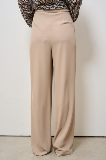 Pantalone donna a palazzo beige - 5