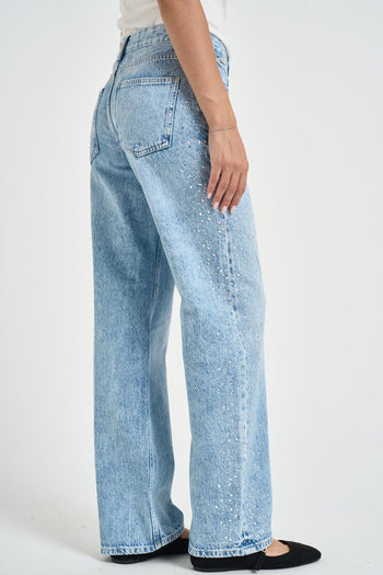 Jeans donna wide leg denim chiaro - 4