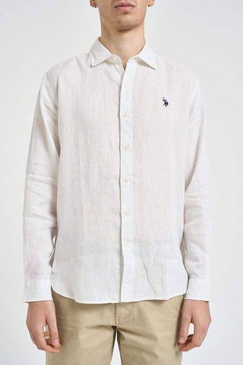 Camicia uomo in lino bianca - 2