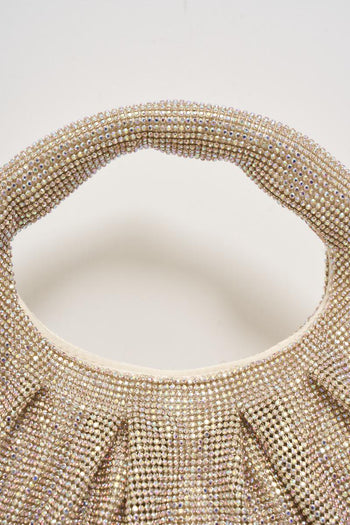 Women's Handbag with Rose Gold Rhinestones - 3