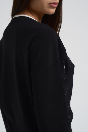 Maglia donna girocollo nera - 4
