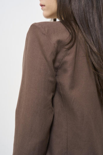 Brown Single Breasted Women's Jacket - 6