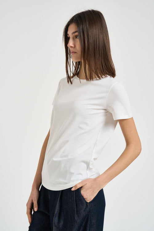 T-shirt donna girocollo bianca - 2