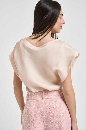 Blusa donna satinata rosa - 3