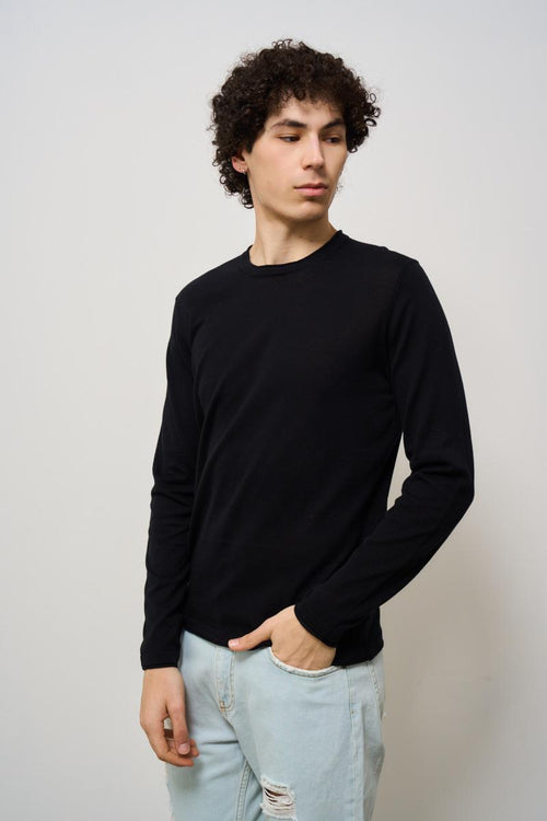 Maglia uomo girocollo nera - 2