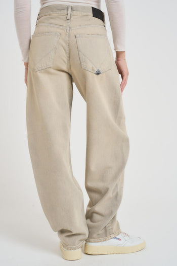 Jeans donna balloon slavato beige - 4