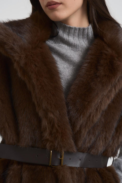 Gilet ecopelliccia donna moro - 2