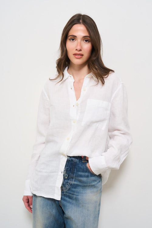 Camicia donna in lino bianca