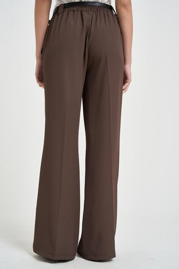 Pantalone donna flare marrone - 4