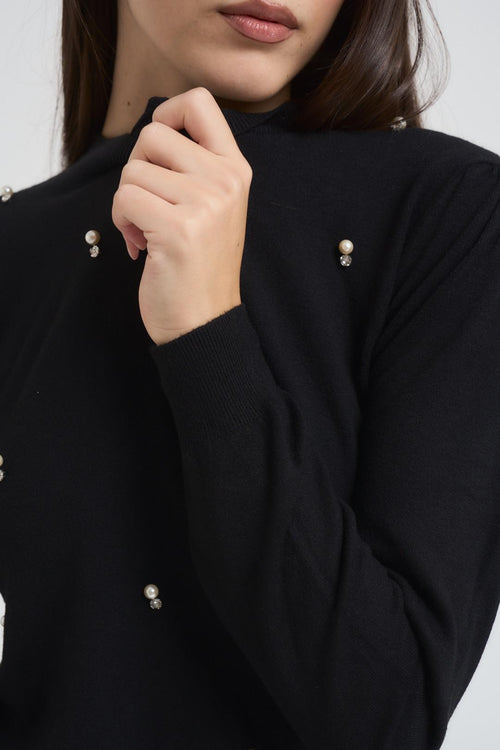 Maglia donna cropped nera - 2