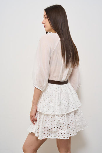 Abito donna mini bianco - 4