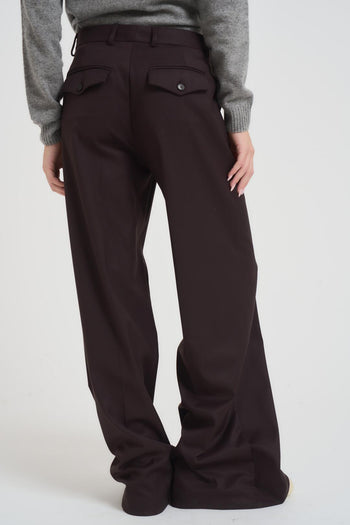 Pantalone donna a palazzo marrone - 4