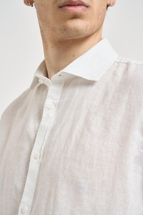 Camicia uomo in lino bianca - 2