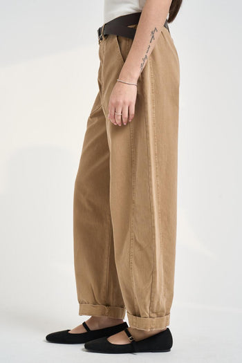 Pantalone donna balloon cammello - 3