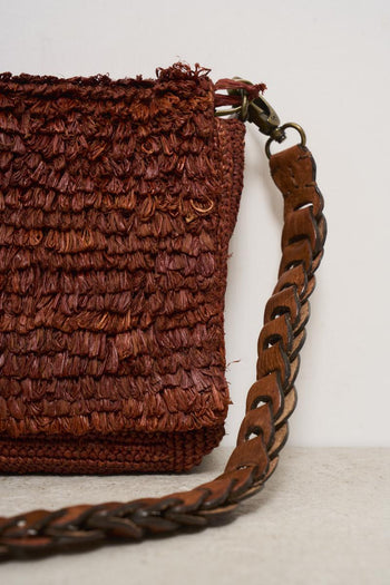 Pochette donna Hafa in rafia mattone - 3