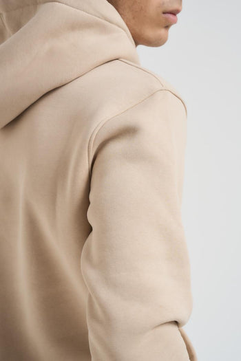 Felpa uomo beige con cappuccio - 6