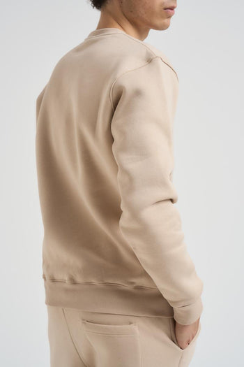 Felpa uomo beige a girocollo - 4