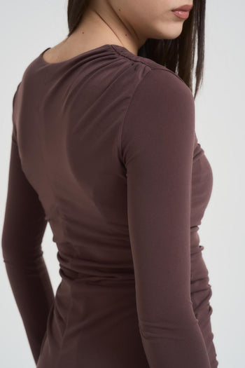 Abito donna mini tortora - 4