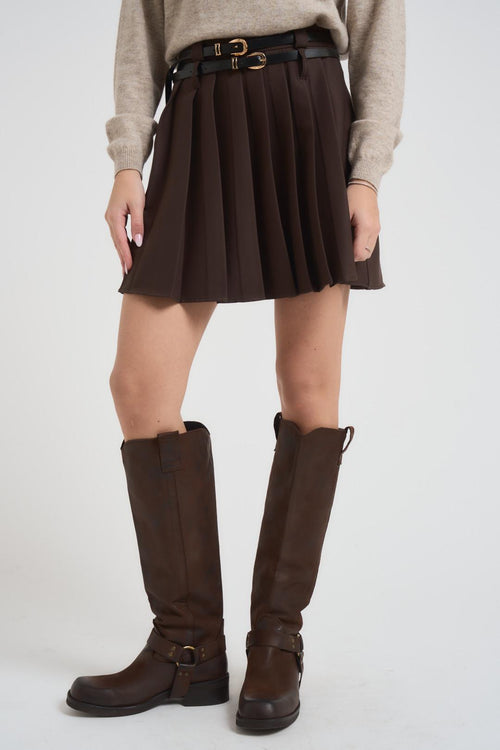 Gonna donna a pieghe moro